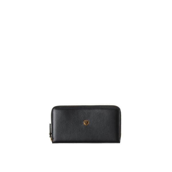 Versace Emblème Leather Wallet in Black, 20.5 cm | Wallets & Purses | Coveti