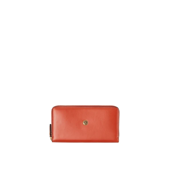 Versace Emblème Leather Wallet in Orange | Wallets & Purses | Coveti