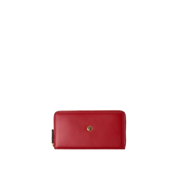 Emblème Leather Wallet in Red