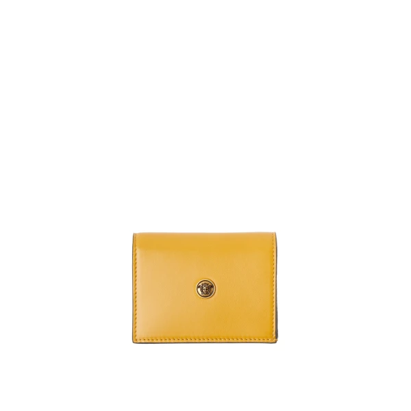 Emblème Leather Wallet in Yellow