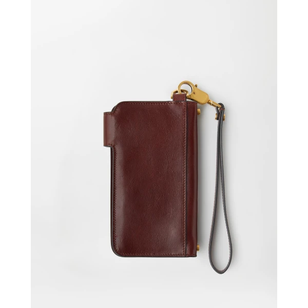 Versace Emblème Long Leather Wallet in Brown, view 4 | Wallets & Purses