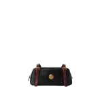 Versace Emblème Nappa Bowling Bag in Black and Brown | Shoulder & Crossbody Bags | Coveti
