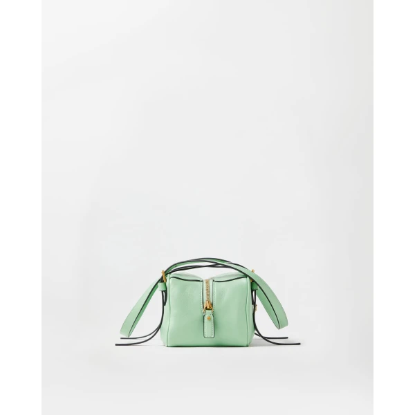 Versace Emblème Nappa Bowling Bag in Green, view 3 | Shoulder & Crossbody Bags