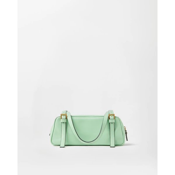 Versace Emblème Nappa Bowling Bag in Green, view 6 | Shoulder & Crossbody Bags