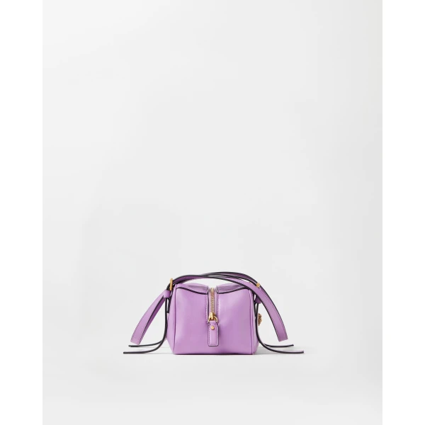 Versace Emblème Nappa Bowling Bag in Lilac, view 3 | Shoulder & Crossbody Bags