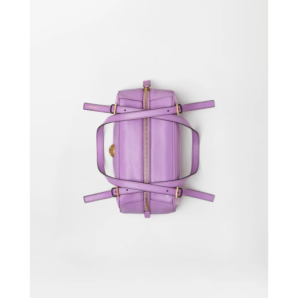 Versace Emblème Nappa Bowling Bag in Lilac, view 5 | Shoulder & Crossbody Bags