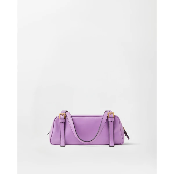 Versace Emblème Nappa Bowling Bag in Lilac, view 6 | Shoulder & Crossbody Bags