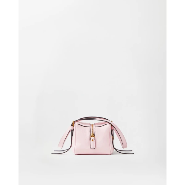 Versace Emblème Nappa Bowling Bag in Pink, view 3 | Shoulder & Crossbody Bags