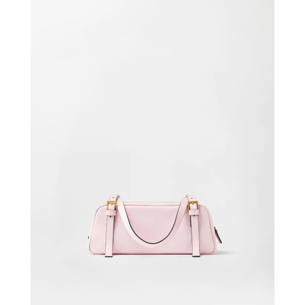 Versace Emblème Nappa Bowling Bag in Pink, view 6 | Shoulder & Crossbody Bags