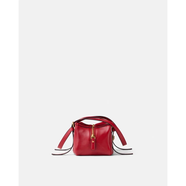 Versace Emblème Nappa Bowling Bag in Red, view 3 | Shoulder & Crossbody Bags