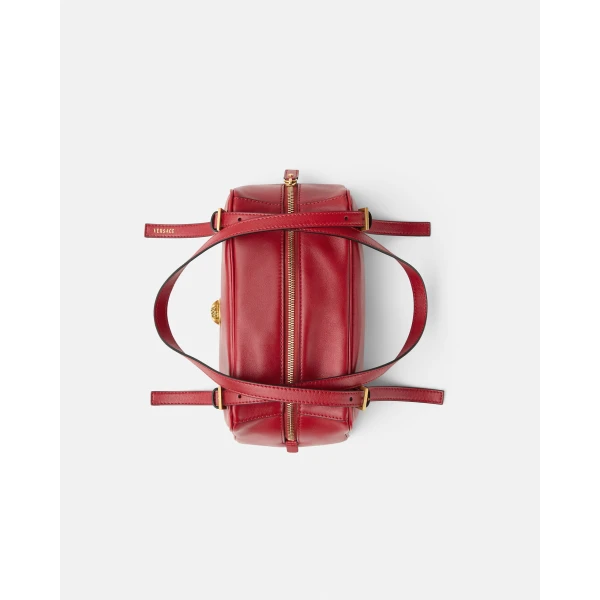 Versace Emblème Nappa Bowling Bag in Red, view 5 | Shoulder & Crossbody Bags