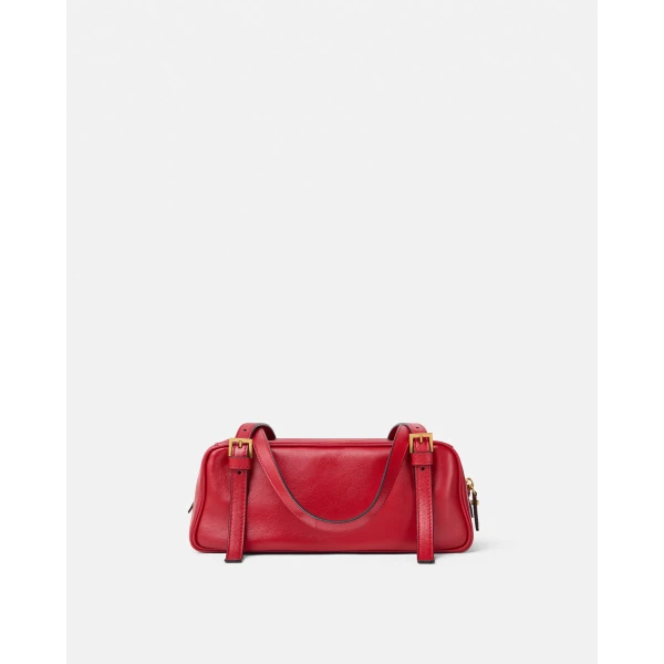 Versace Emblème Nappa Bowling Bag in Red, view 6 | Shoulder & Crossbody Bags
