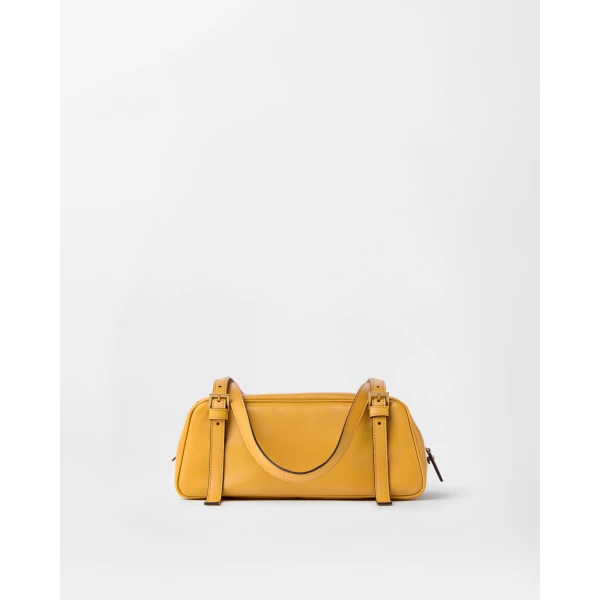 Versace Emblème Nappa Bowling Bag in Yellow, view 5 | Shoulder & Crossbody Bags