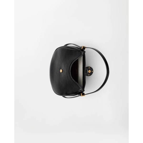 Versace Emblème Nappa Hobo Bag in Black, view 5 | Shoulder & Crossbody Bags