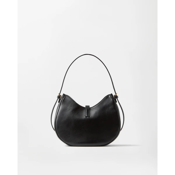 Versace Emblème Nappa Hobo Bag in Black, view 6 | Shoulder & Crossbody Bags