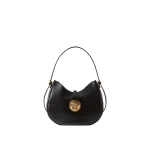 Versace Emblème Nappa Hobo Bag in Black | Shoulder & Crossbody Bags | Coveti