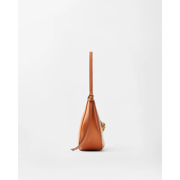 Versace Emblème Nappa Hobo Bag in Brown, view 3 | Shoulder & Crossbody Bags