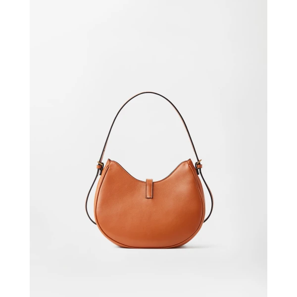 Versace Emblème Nappa Hobo Bag in Brown, view 6 | Shoulder & Crossbody Bags