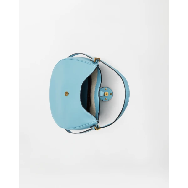 Versace Emblème Nappa Hobo Bag in Light Blue, view 5 | Shoulder & Crossbody Bags
