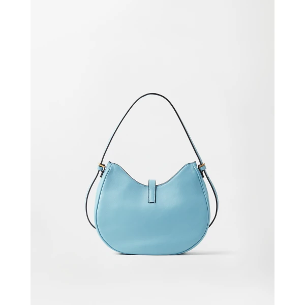 Versace Emblème Nappa Hobo Bag in Light Blue, view 6 | Shoulder & Crossbody Bags