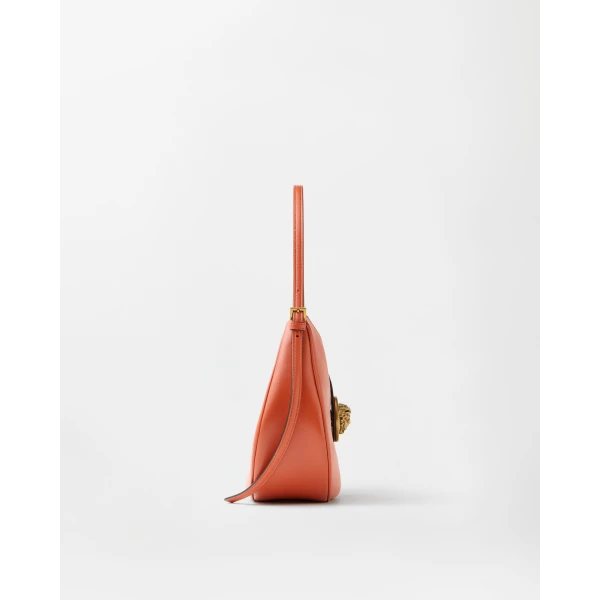 Versace Emblème Nappa Hobo Bag in Orange, view 2 | Shoulder & Crossbody Bags