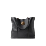 Versace Emblème Small Nappa Tote in Black | Totes & Top-Handle Bags | Coveti