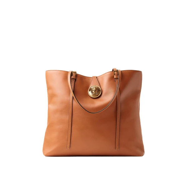 Emblème Small Nappa Tote in Brown