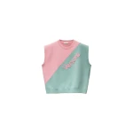 Versace Embroidered Cotton-Jersey Short-Sleeved Sweatshirt in Pink and Green | Hoodies | Coveti