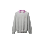 Versace Embroidered Cotton-Jersey Sweatshirt in Grey and Lilac | Hoodies | Coveti
