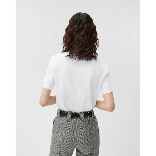 Versace Embroidered Cotton-Jersey T-Shirt in White, Ref. 1025973, view 3 | T-shirts