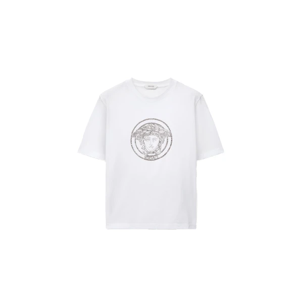 Embroidered Cotton-Jersey T-Shirt in White, Ref. 1026220