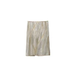 Versace Embroidered Crêpe de Chine Midi Skirt in Silver and Gold | Midi Skirts | Coveti