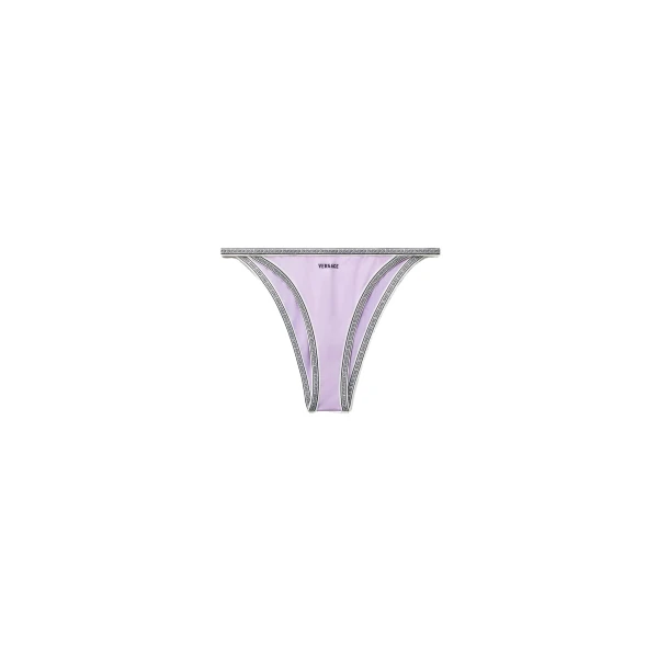 Embroidered-Logo Bikini Bottoms in Lilac