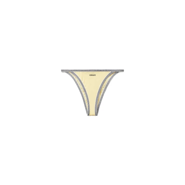 Versace Embroidered-Logo Bikini Bottoms in Yellow | Bikini | Coveti