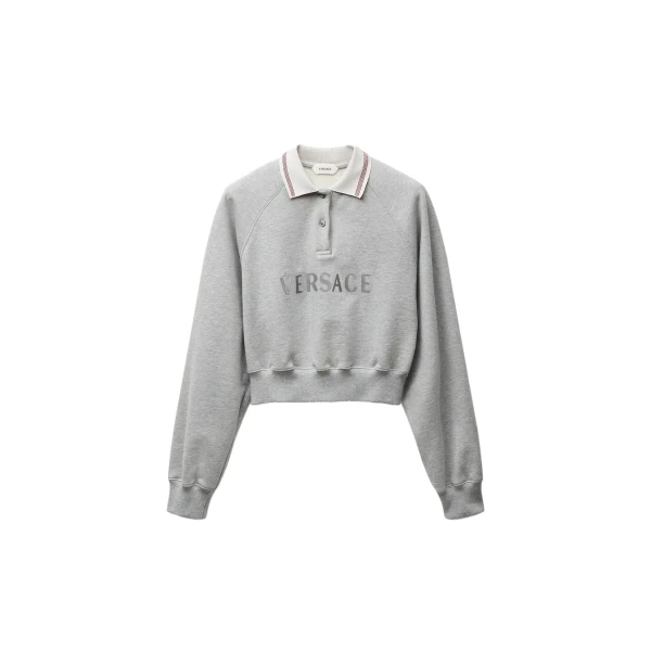 Embroidered-Logo Cotton-Jersey Sweatshirt in Grey