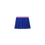Versace Embroidered-Logo Cotton Piqué Pleated Mini Skirt in Blue | Pleated Skirts | Coveti