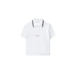 Versace Embroidered-Logo Cotton Piqué Polo in White | Tops | Coveti