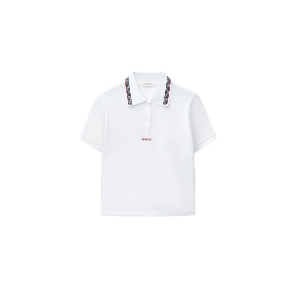 Embroidered-Logo Cotton Piqué Polo in White
