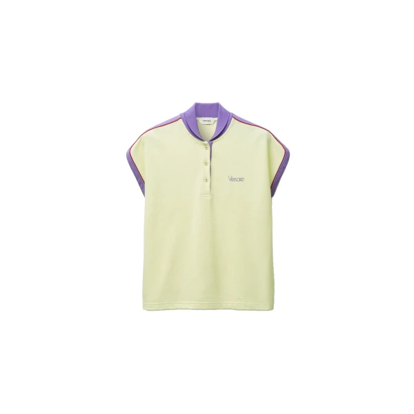 Embroidered-Logo Cotton Piqué Polo in Yellow