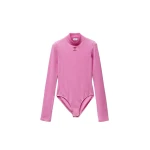 Versace Embroidered-Logo Stretch Cotton-Jersey Bodysuit in Pink | Bodysuit | Coveti