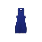 Versace Embroidered-Logo Stretch Cotton-Jersey Mini Dress in Blue | Mini Dresses | Coveti