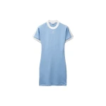 Versace Embroidered-Logo Stretch Cotton-Jersey Mini Dress in Light Blue | Mini Dresses | Coveti