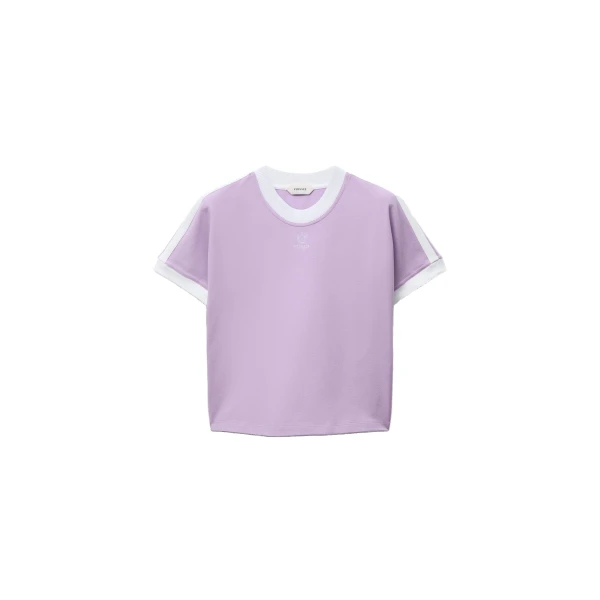 Versace Embroidered-Logo Stretch Cotton-Jersey T-Shirt in Lilac | T-shirts | Coveti