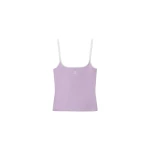 Versace Embroidered-Logo Stretch Cotton-Jersey Tank Top in Lilac | Sleeveless | Coveti