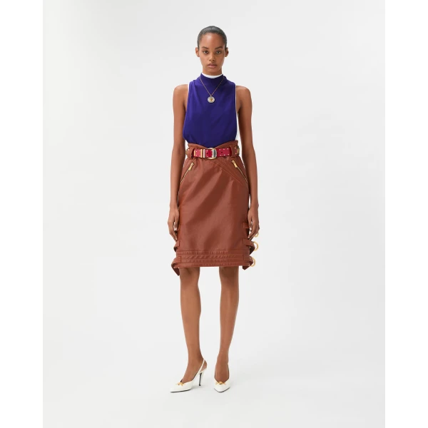 Versace Embroidered-Logo Stretch Cotton-Jersey Tank Top in Purple, view 5 | Sleeveless