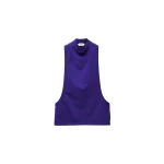 Versace Embroidered-Logo Stretch Cotton-Jersey Tank Top in Purple | Sleeveless | Coveti