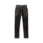 Versace Embroidered Nappa Pants in Black | Pants | Coveti