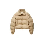Versace Embroidered Padded Jacket in Beige | Jackets | Coveti