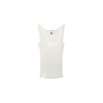 Versace Embroidered Ribbed Wool Tank Top in Yellow | Sleeveless | Coveti