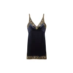 Versace Embroidered Silk Cady Satin Mini Dress in Navy | Mini Dresses | Coveti